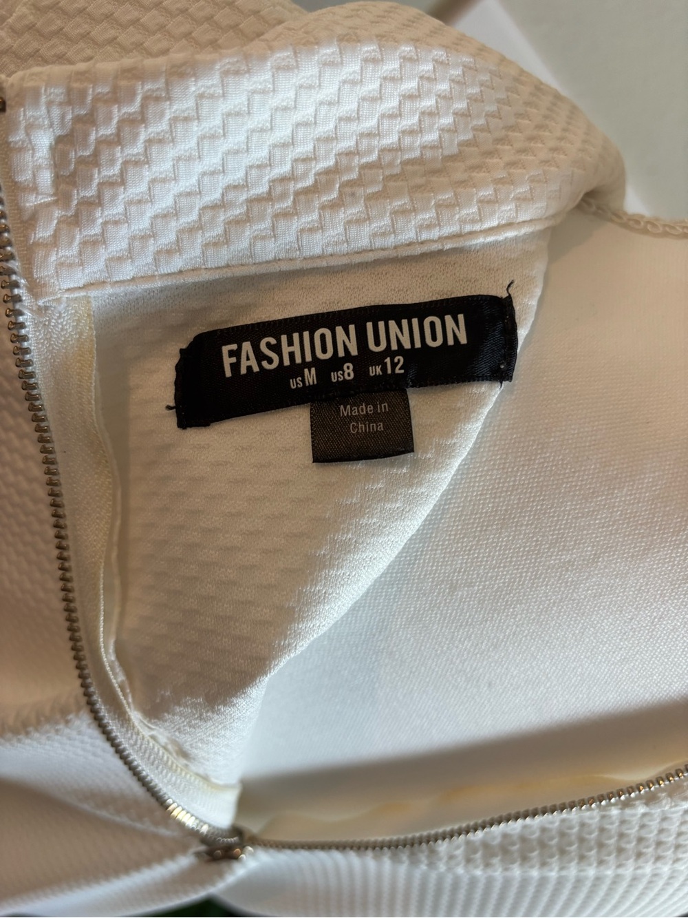 Fashion Union Cream Asymmetrical Short-Sleeve Shift Dress - Picture 3 of 3